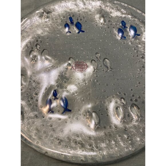 Original Vetro Glass Italian Art Glass "Fish" Serving Platters (Pair) | Empoli, - Picture 3 of 12